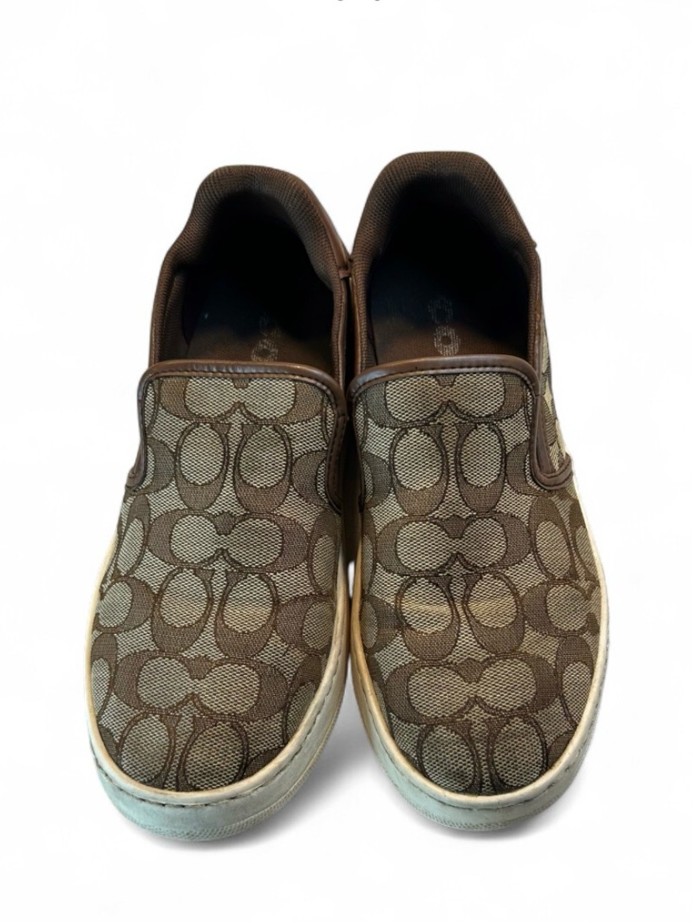 Coach Brown Monogram Slip-On Loafers